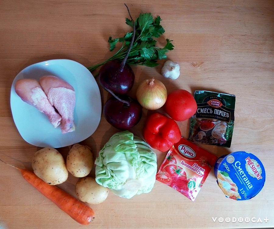 Рецепт борща с курицей и болгарским перцем пошаговый с фото