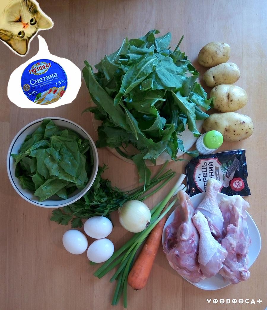 Рецепт зеленого борща с щавелем и шпинатом пошаговый с фото