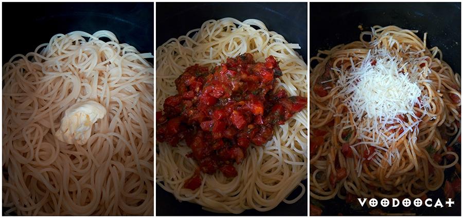 Рецепт пасты с курицей с острым соусом из перца и помидоров пошаговый с фото
