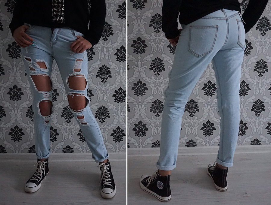 Женские рваные джинсы с сайта Aliexpress