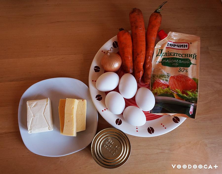 Рецепт салата Мимоза с маслом пошаговый с фото
