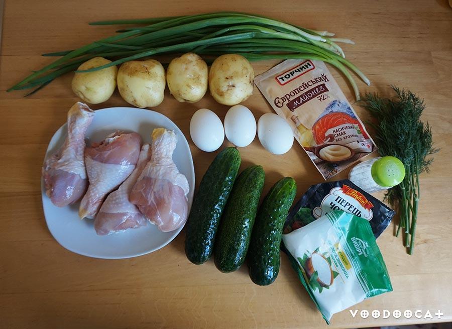 Рецепт окрошки с курицей на майонезе пошаговый с фото